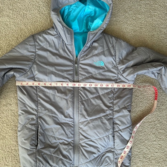 The North Face youth girls reversible puffer hooded zip up jacket size XL - Picture 4 of 11